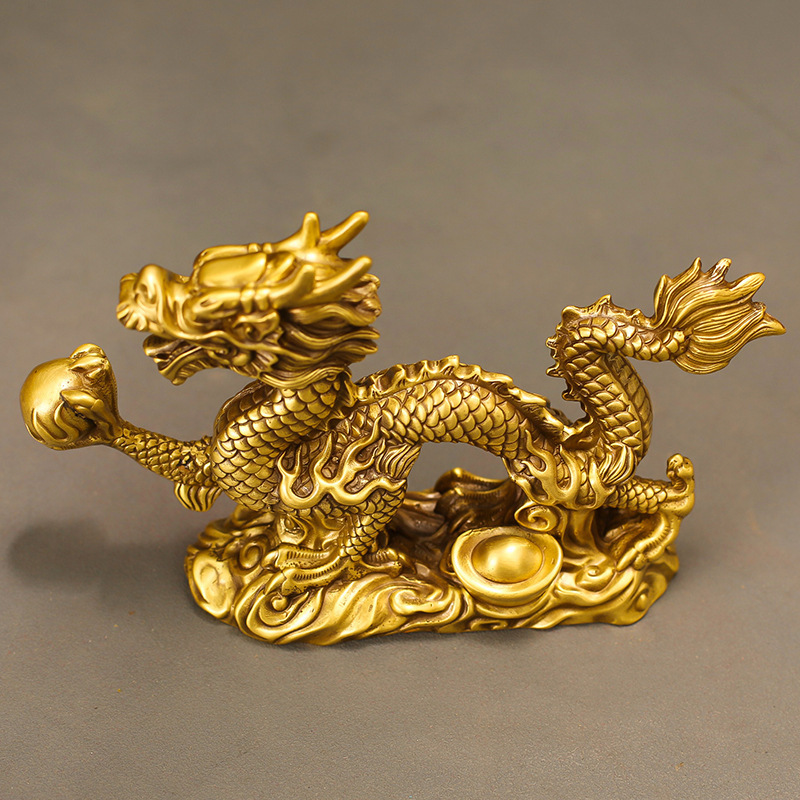 Fengshui ornaments Handicraft golden dragon copper golden fengshui dragon ornaments with good price