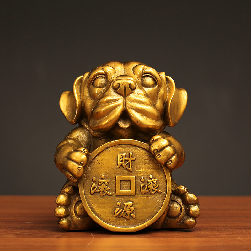 Manufacture multicolour brass art table top decoration handicraft children toy custom design treasure dog car ornaments Art ware