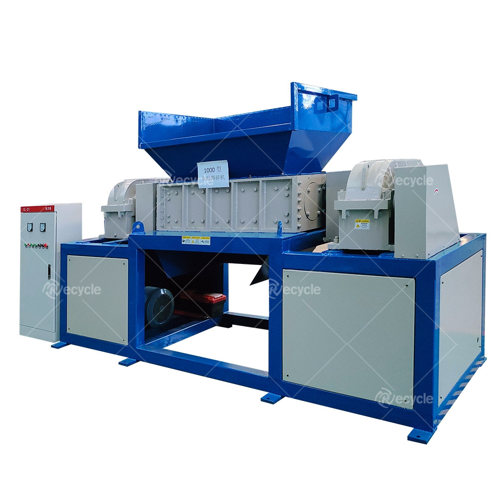 Low Price Foam Plastic Bottle Shredder Cardboard Crusher Twin Shaft Double Shaft Pallet Metal Shredder Machine