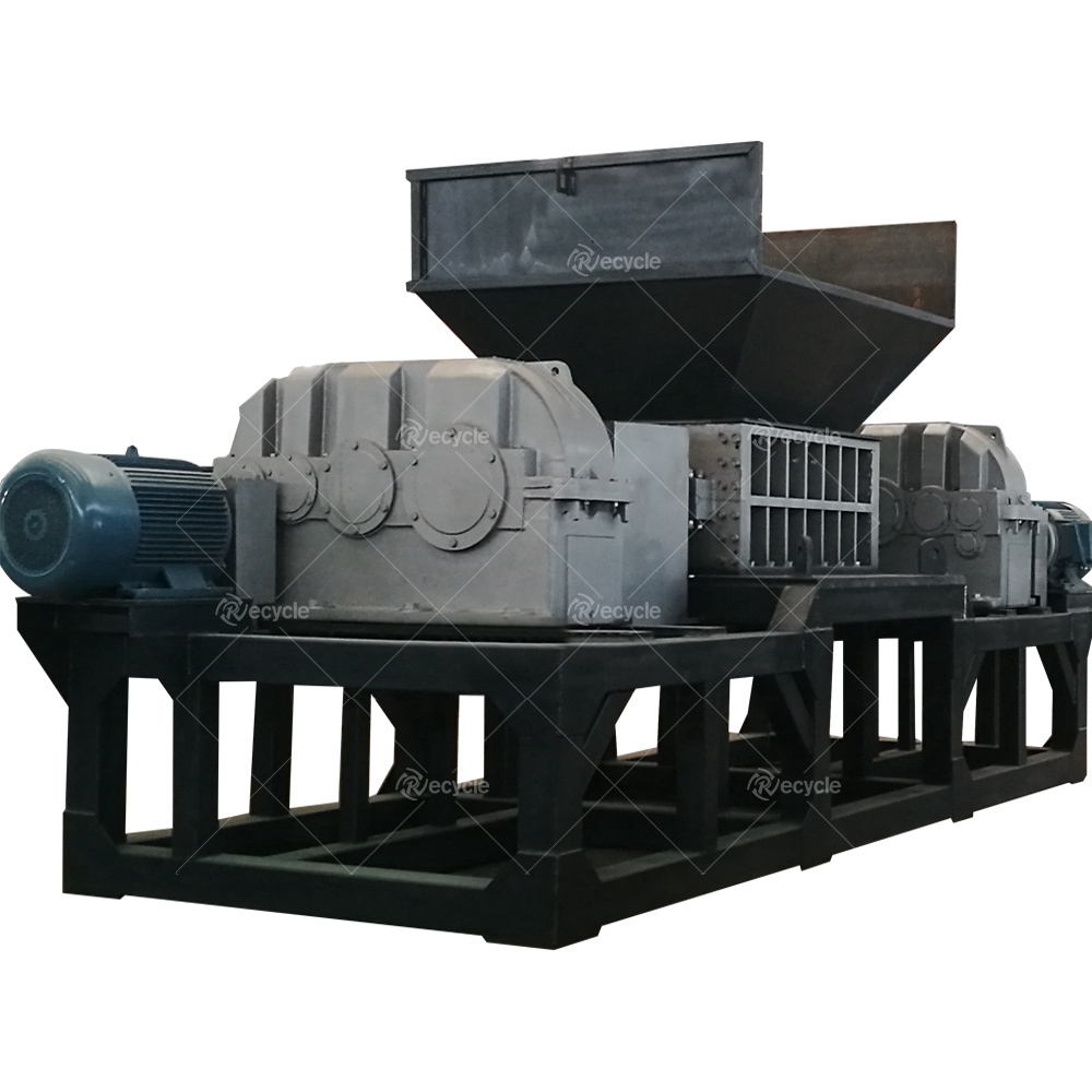 Heavy Duty Industrial Waste Tire Shredder , Scrap Car Tire Shredder Machine , Tyre Shredding