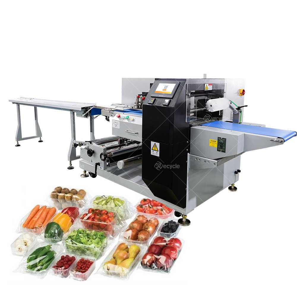 Food Candy Bread Bakery Cookies Biscuit Vegetables Flow Wrapping Packing Machine Automatic