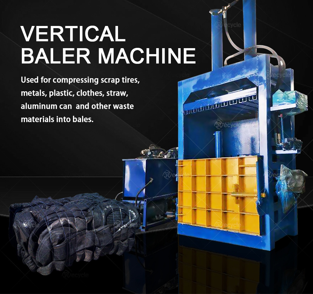 Mini Square Hydraulic Waste Paper Plastic Bottle Cardboard Aluminum Can Scrap Metal Baler Baling Machine for Sale