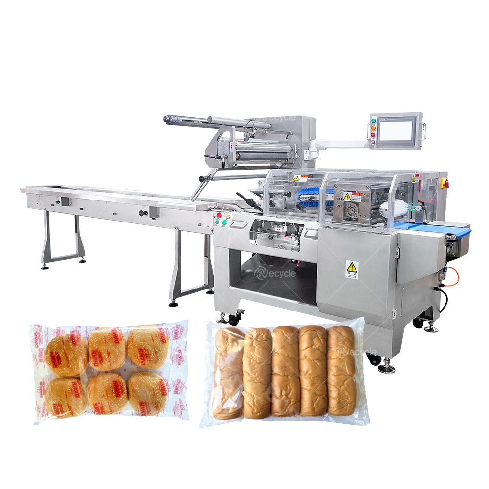 Food Candy Bread Bakery Cookies Biscuit Vegetables Flow Wrapping Packing Machine Automatic