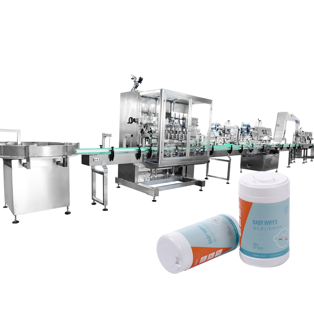 Canister Wet Wipes Production Line Slitting Rewinding Filling Sealing Capping Labeling Machine Wet Tissue Manufacturing Machine