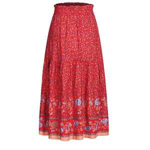 Elegant Temperament Large Swing  Skirt  Holiday Casual Floral Printed Skirts Product