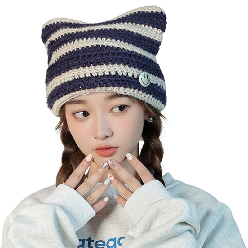 Korean Version Fashion Cute Autumn And Winter Warm Hat Bucket Crochet 2023 Winter Knitted Hat