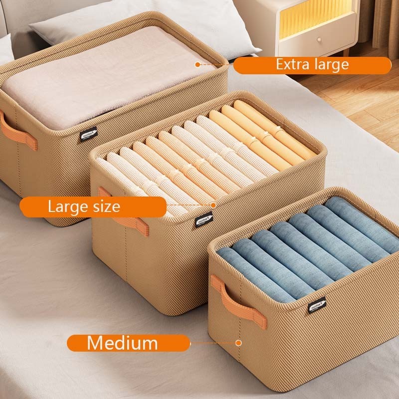 2024 Hot Selling New Storage Boxes Bins Collapsable Fabric Storage Box Wardrobe Clothing Organizer