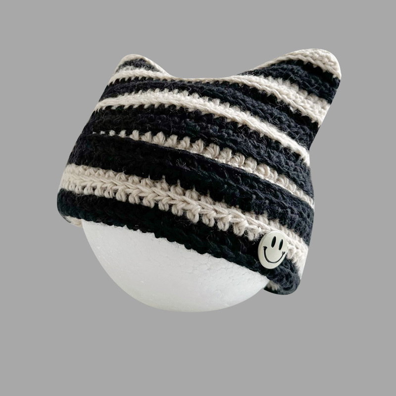 Korean Version Fashion Cute Autumn And Winter Warm Hat Bucket Crochet 2023 Winter Knitted Hat