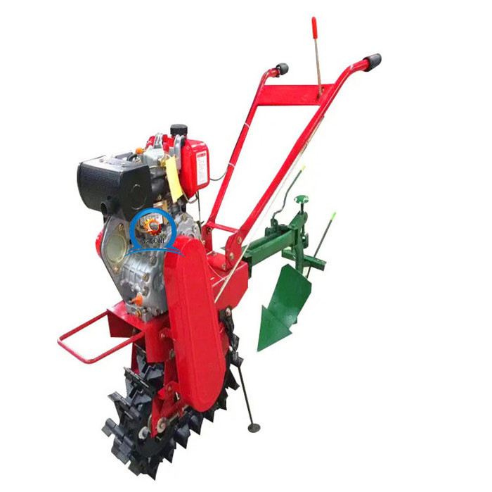 hot sale farm mini diesel walking hand tractor tiller rotary plough machine also named crawler type micro-tiller