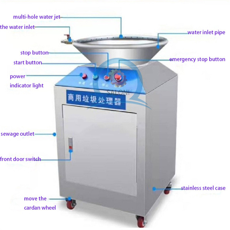 fully automatic commercial kitchen rubbish disposal machine/kitchen garbage processor/food waste grinder