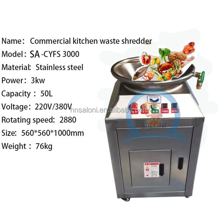 stainless steel waste food recycling machine/high efficiency kitchen waste food shredder/commercial electric waste food shredder