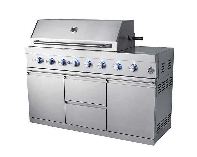 High End Good Quality Stainless Steel BBQ 6 Burner Gas Grill Outdoor Kitchen with AGA / CSA / CE Certificate