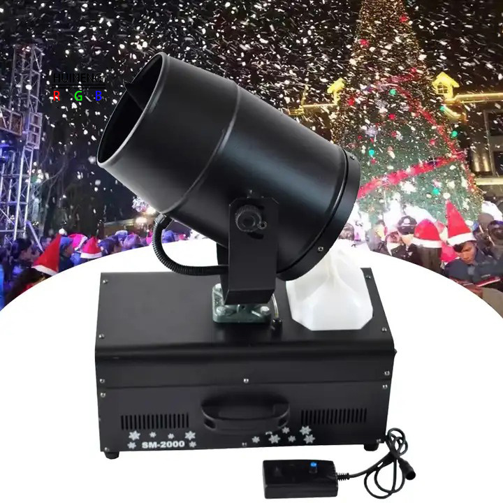 Snow Spraying Machine Moving Head Remote Control Stage Effect Artificial Snow Maker Machine for Christmas Party Event Stage