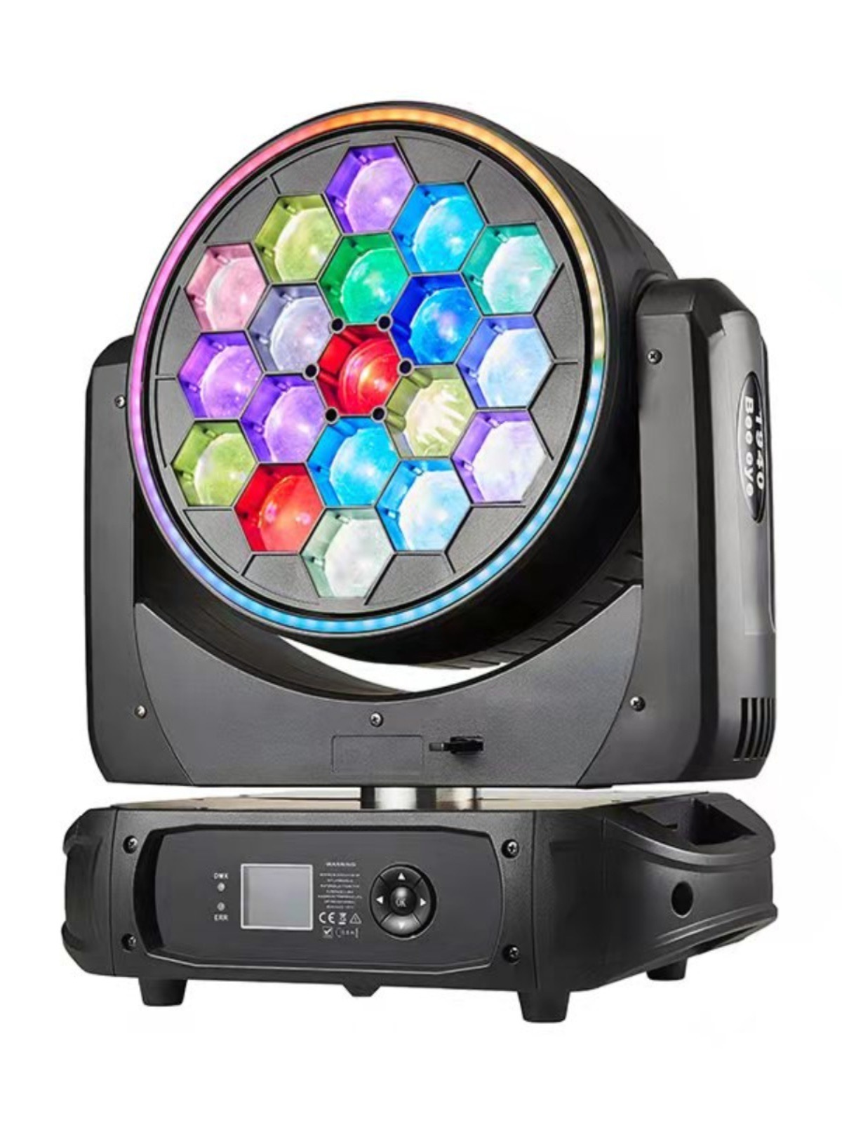 Big Bee Eye 19pcs*15W LED K10 4in1 Nightclub DJ Lights Laser Disco Moving Head Zoom Wash DMX512 Factory Price Cheap  Stage Light