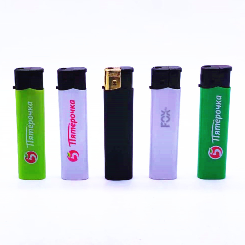 Original outward appearance of novelty slim gas tank solid color E729 electronic piezo cigarette disposable lighter