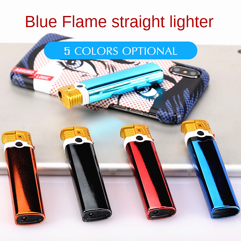 China factory direct supply vaper smoking accessories Z928 custom logo printing metal shell blue flame turbo jet lighters