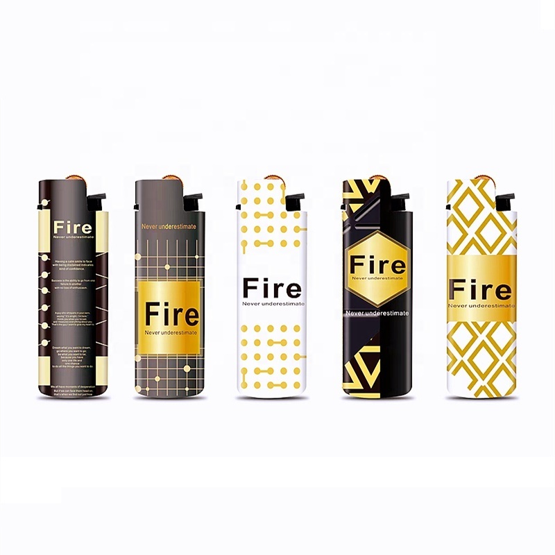 Wholesale new arrive EU standard explosion-proof AC327M custom fancy wrapping sticker metal shell flint lighter