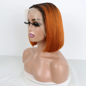 Wholesale raw brazilian indian lace frontal human hair bob wig preplucked 99j 350 p4/30 color short bob wigs for women