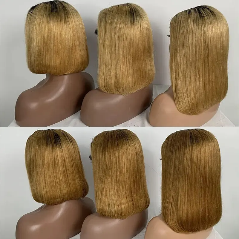 Wholesale raw brazilian indian lace frontal human hair bob wig preplucked 99j 350 p4/30 color short bob wigs for women