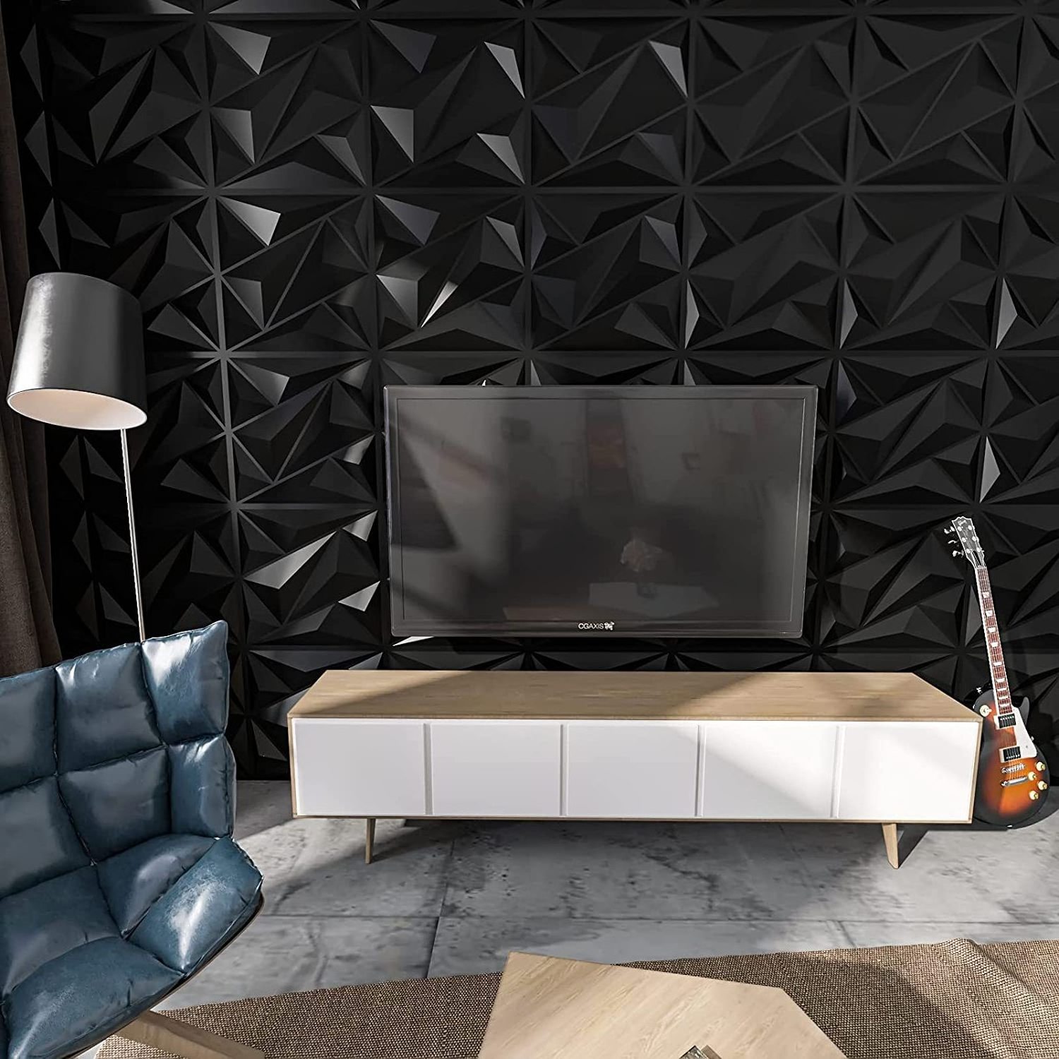 Home Interior Modern Design Decorative Pvc 3d Diamond Wall Panel Wallpaper