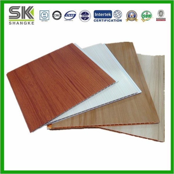 Wood pvc ceiling tiles/ film laminated ceiling tile strip for house decoration