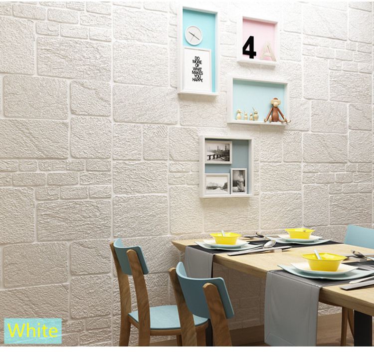 Stone Effect Foam Wallpaper For  Room Decor 3d Wall Stickers