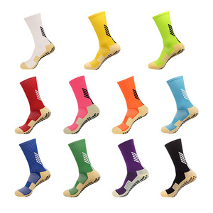 Tik Tok hot sale custom logo football sock compression designer famous brands anti slip men meias soccer grip socks