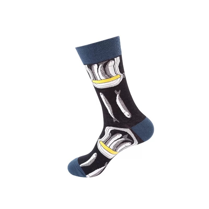 SHANXIN low MOQ cheap multi-style crew all over printed custom logo happy socks