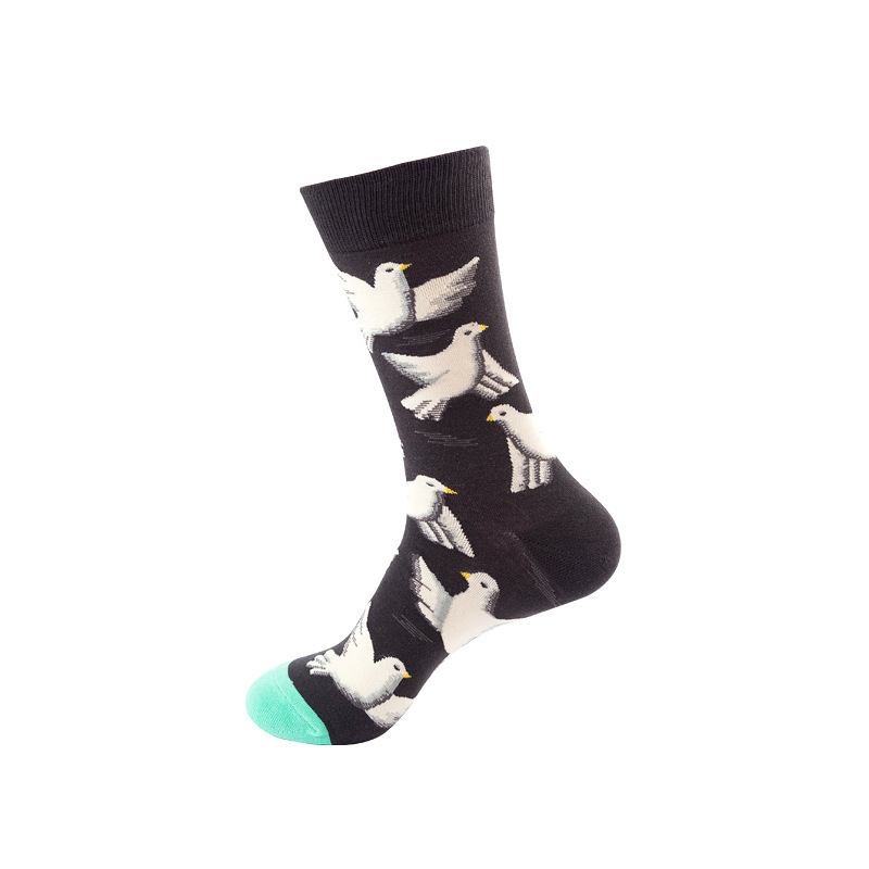 SHANXIN low MOQ cheap multi-style crew all over printed custom logo happy socks