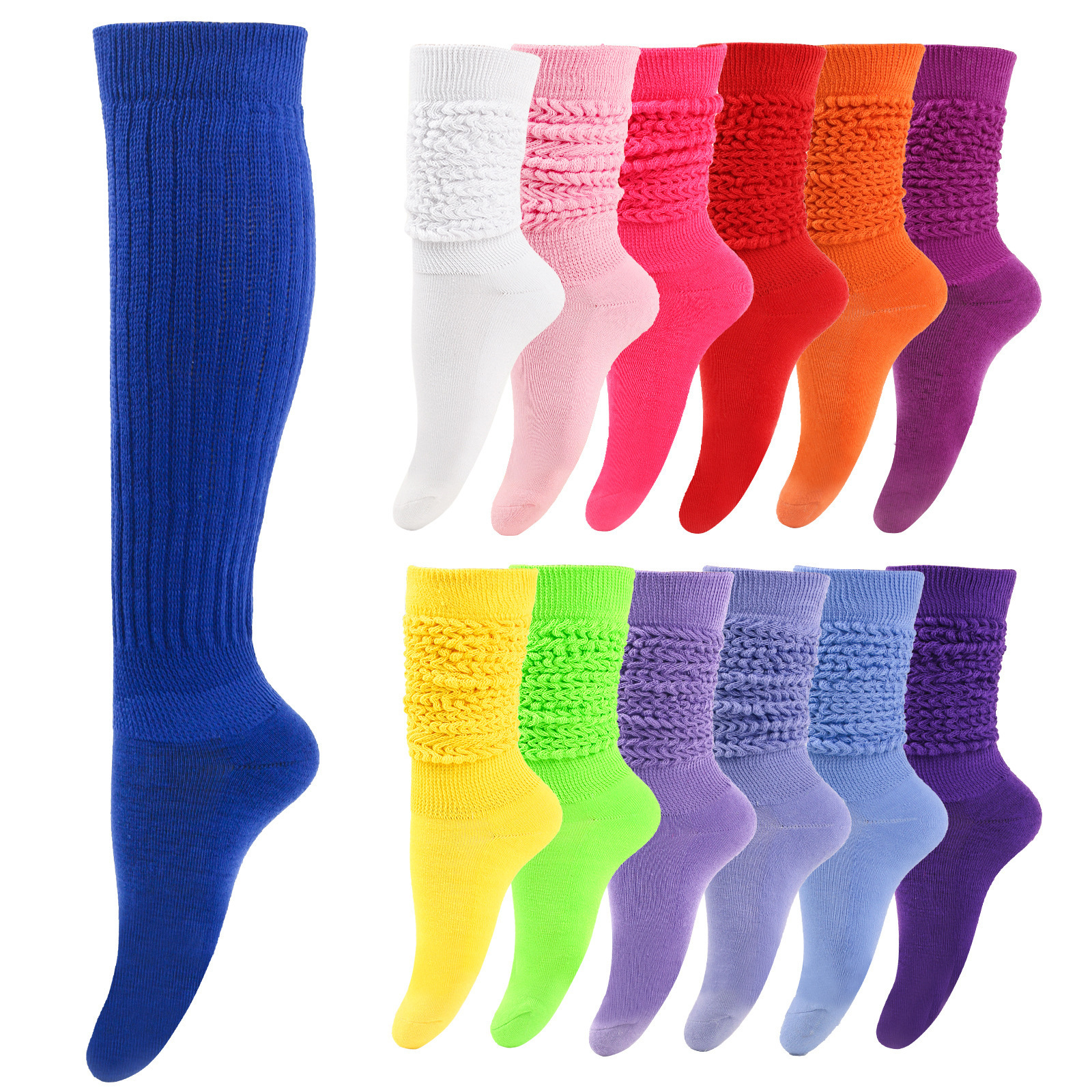 wholesale long socks for women Factory Direct Cheap colorful young girls Cotton slouch socks