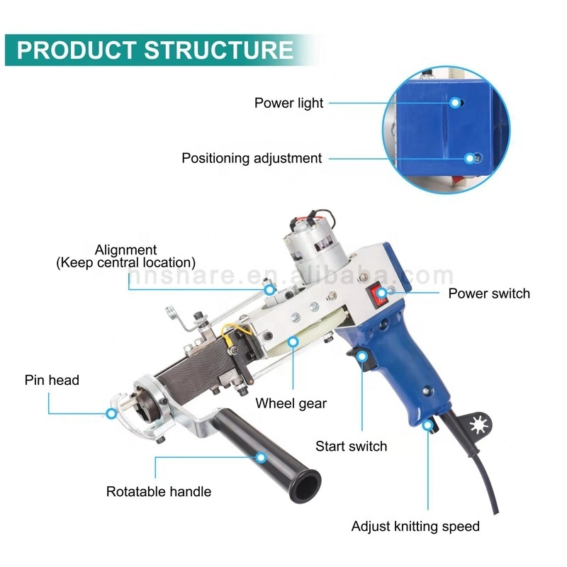 Semi-Automation Rug Carpet Tufting Machine Tufting Gun