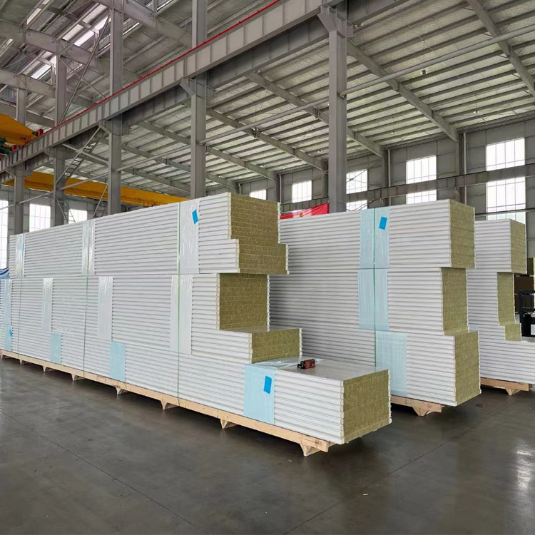 Factory price cold room fire retardant rock wool sandwich wall insulation panel