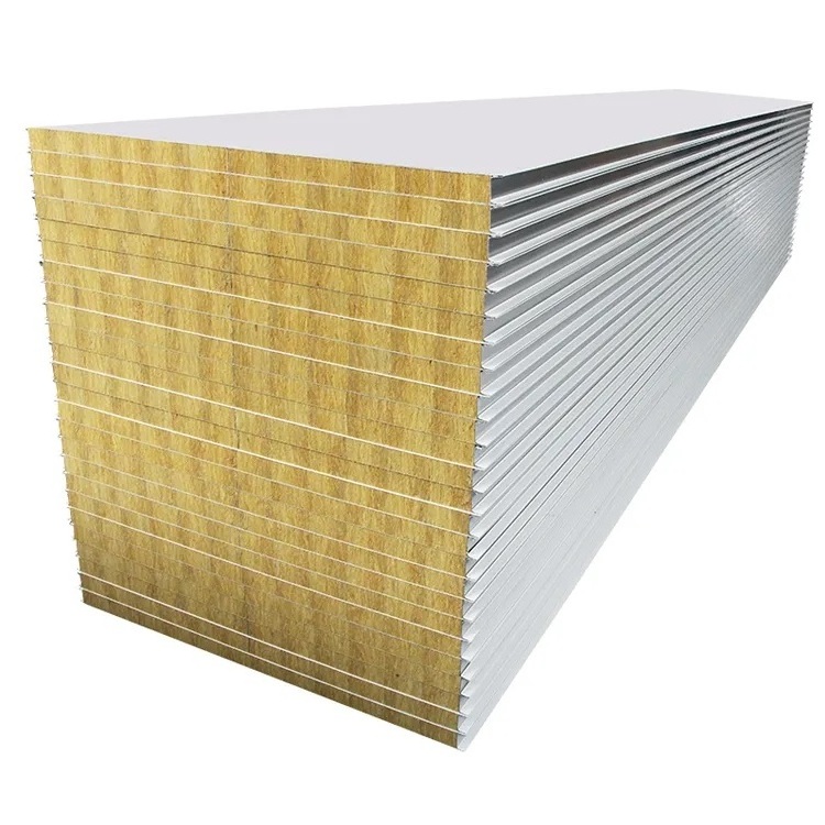 ROCK WOOL BOARD SAMPLE Fire proof sound proof rock wool sandwich wall and roof panel