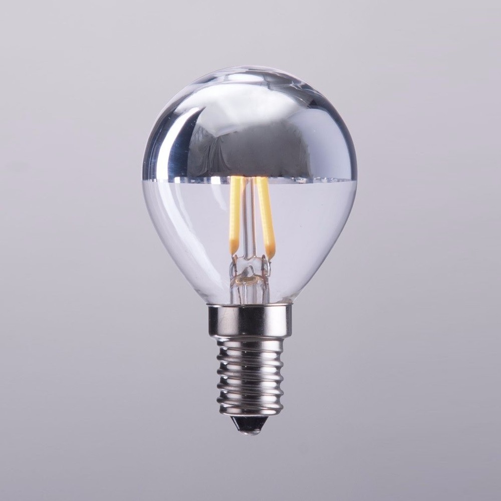 E14 E27 2700K 2W 4W 6W Mirror Half Chrome Globe Edison LED Filament Bulbs G45 warm light 110V 220V for bedroom Vintage lighting