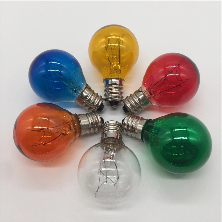 120v 230v E12 E14 5w 7w 10w 15w  tungsten incandescent night colorful small globe filament bulb G40