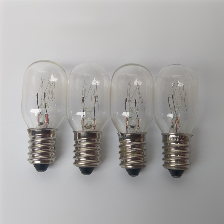 10W 15W T16 T18 T20 T22 T25 ST19 ST23 ST26 E12 E14 120 V220V Mini Clear Glass Incandescent Light Bulb for Fridges and Freezers