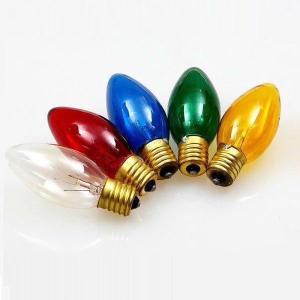 6 Pack C7 Christmas String Light Replacement Light Bulb E12 Candelabra Base 4W 5W 7W 10W 15W Night Light Clear Incandescent Bulb