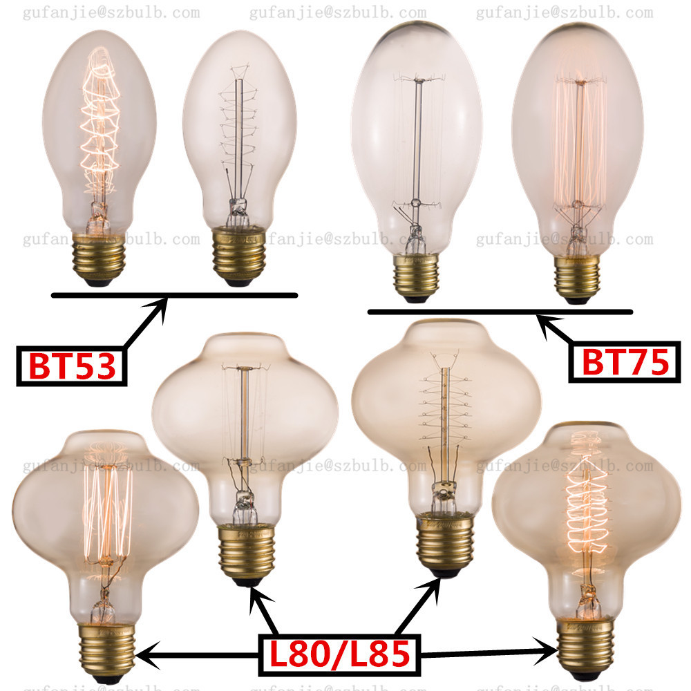 25W 40W 60W Retro Edison Lamps E26 E27 B22 Antique Edison style light bulbs A19 ST58 ST64 T45 G80 G95 G125 Vintage Edison Bulbs