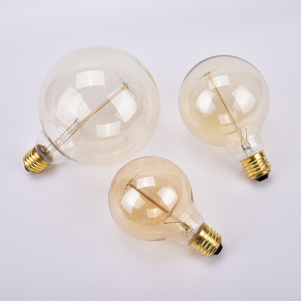 Amber Tinted 40W Vintage Antique Light Bulbs G25 / G30 / G40 ( G80 / G95 / G125 ) Multiple Tungsten Filament Globes Edison Bulbs