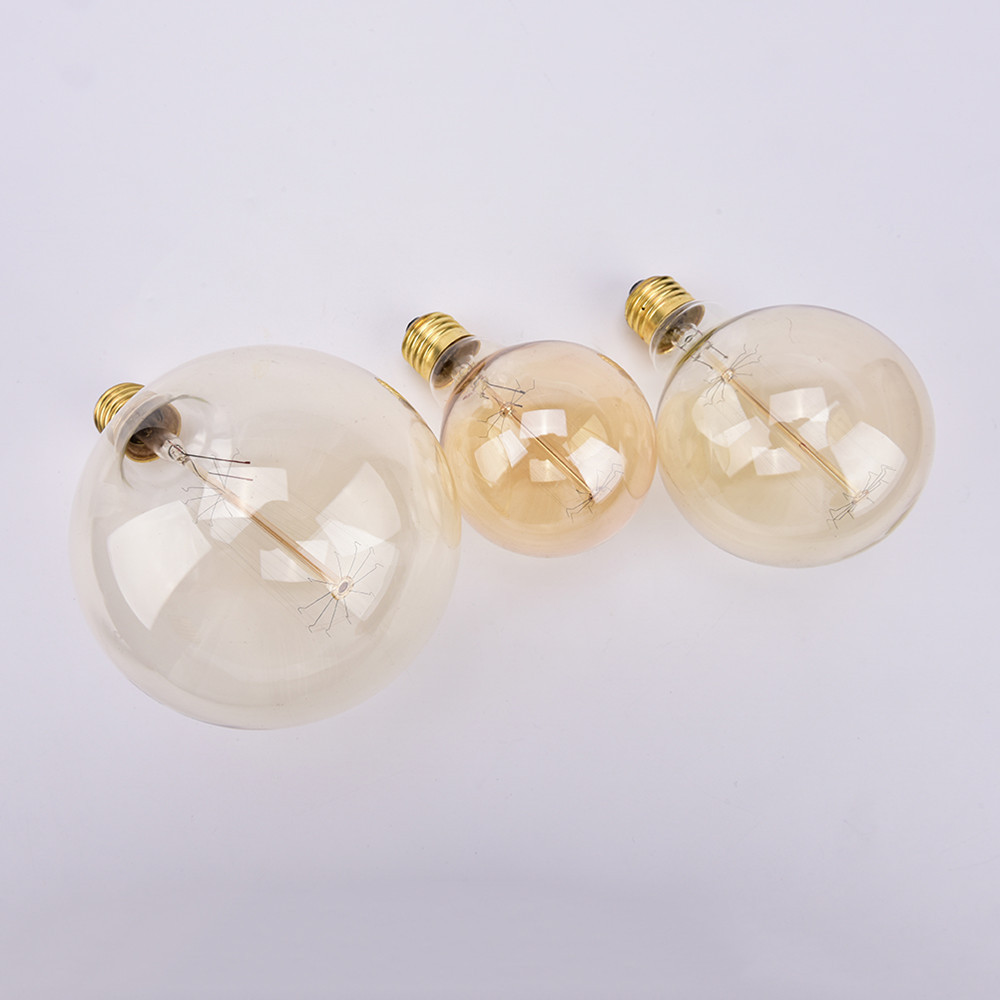 Amber Tinted 40W Vintage Antique Light Bulbs G25 / G30 / G40 ( G80 / G95 / G125 ) Multiple Tungsten Filament Globes Edison Bulbs