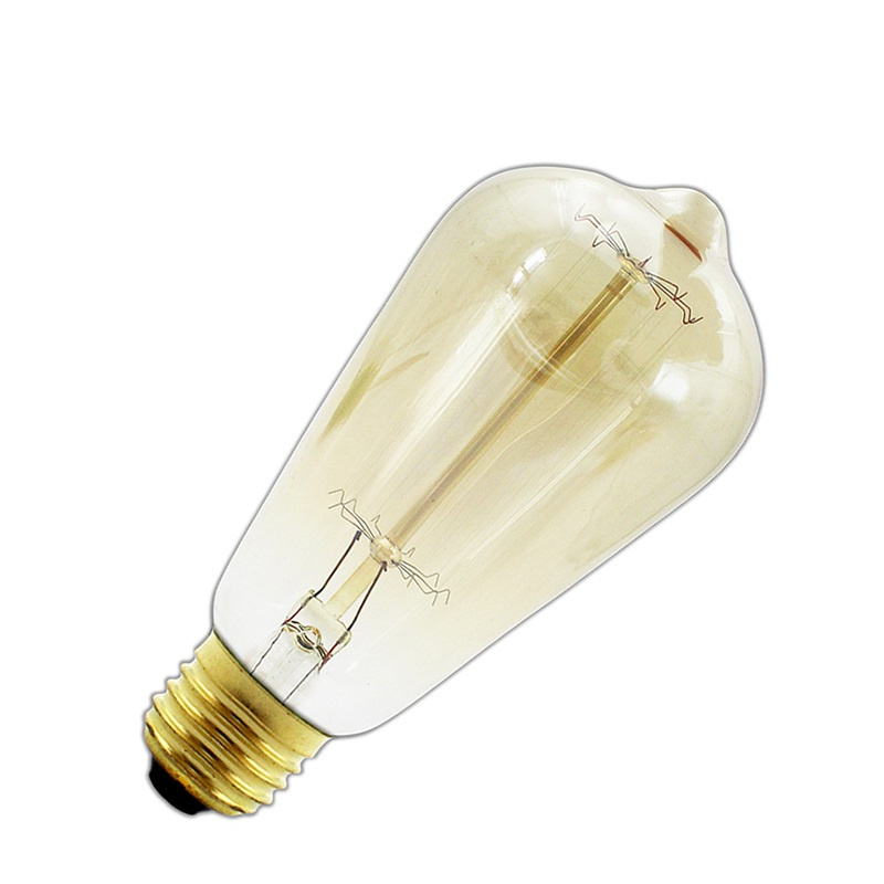 60 Watt Incandescent Light Bulbs Amber Glass Antique Vintage Old Fashion E26 120V Dimmable ST64 T45 G80 A19 Edison Light Bulbs