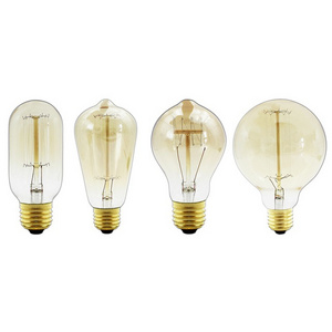 60 Watt Incandescent Light Bulbs Amber Glass Antique Vintage Old Fashion E26 120V Dimmable ST64 T45 G80 A19 Edison Light Bulbs