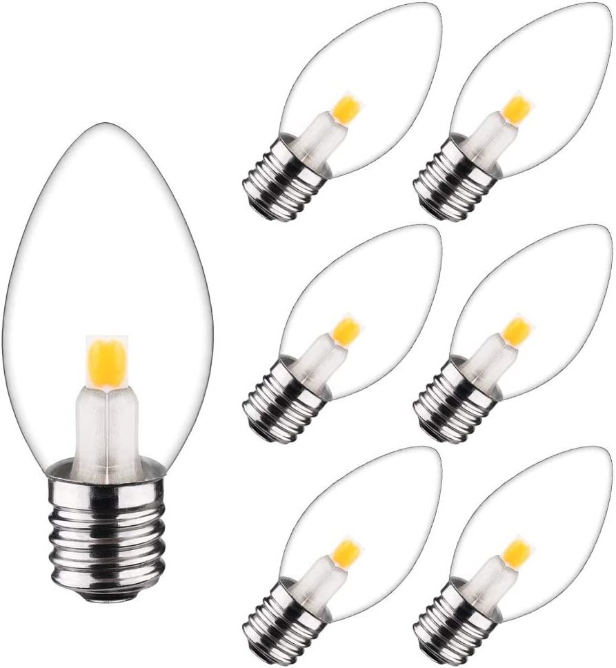 120V 2700K LED Night Light Bulb C7 E12 LED Candelabra Light Bulbs 0.6 Watt Equivalent 7W Incandescent Bulb Replacement Lamp