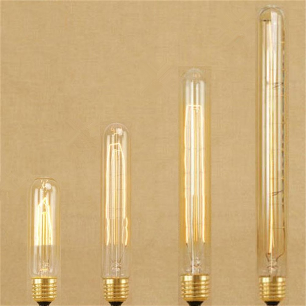 Hot selling E27 E26 Vintage Edison bulb T30 185mm Long Glass Tube 25w 40w 60w Antique Light Bulb 110V 220V