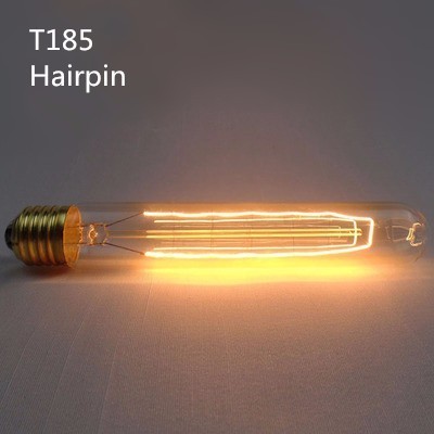 Hot selling E27 E26 Vintage Edison bulb T30 185mm Long Glass Tube 25w 40w 60w Antique Light Bulb 110V 220V