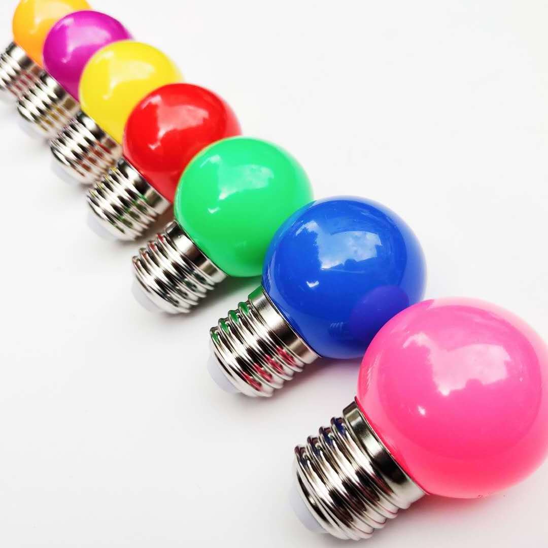 1W Plastic Shell LED Bulb Lamp G45 12V 24V 36V 110V 220V Multi Colors Fairy Holiday String Lights LED Mini Ball Globe Light Bulb