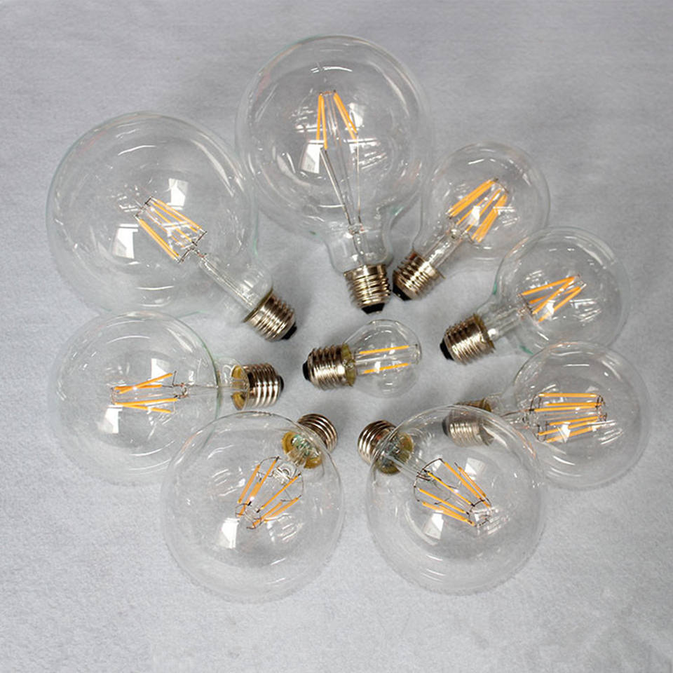 E26 E27 B22 LED Edison Vintage Globe Filament Bulb G25 2W 4W 6W 8W 4000K Daylight White Dimmable Vintage LED Bulbs G80