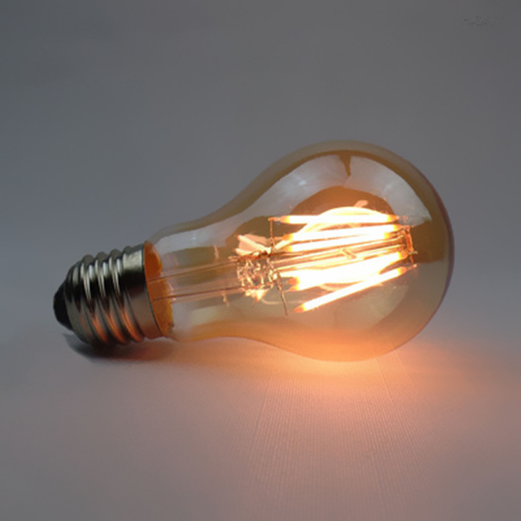 60W Equivalent 6W 120V 220V Vintage LED Filament Bulb ST64 T30 T45 A60 C35 G45 G80 G95 G125 Amber Glass Dimmable LED Edison Bulb