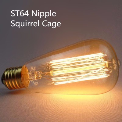 Retro st64 edison vintage lamp E27 incandescent lamp 220V holiday lights 25w 40w 60w Tungsten filament bulb for home decoration