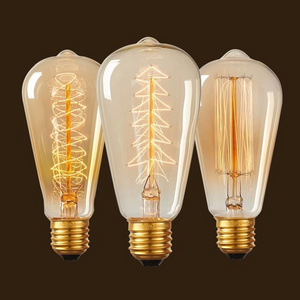 Retro st64 edison vintage lamp E27 incandescent lamp 220V holiday lights 25w 40w 60w Tungsten filament bulb for home decoration